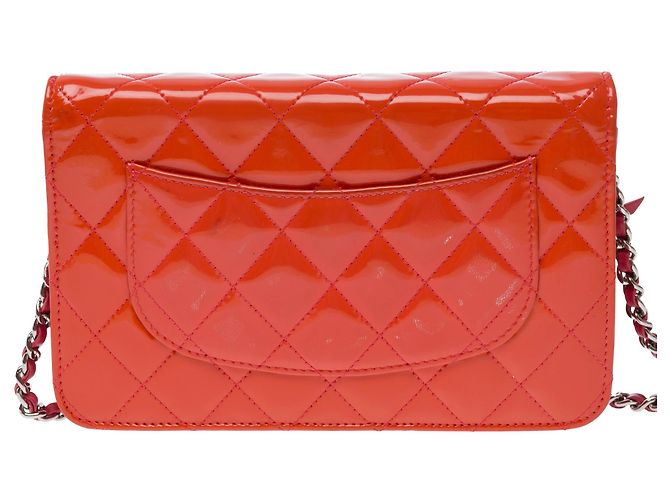 Borsa CHANEL Wallet on Chain in Pelle Arancione - 103541 - vista 3