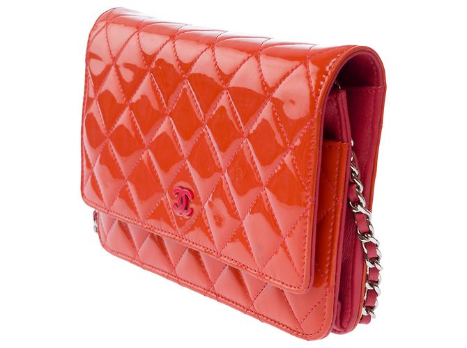 Borsa CHANEL Wallet on Chain in Pelle Arancione - 103541 - vista 4