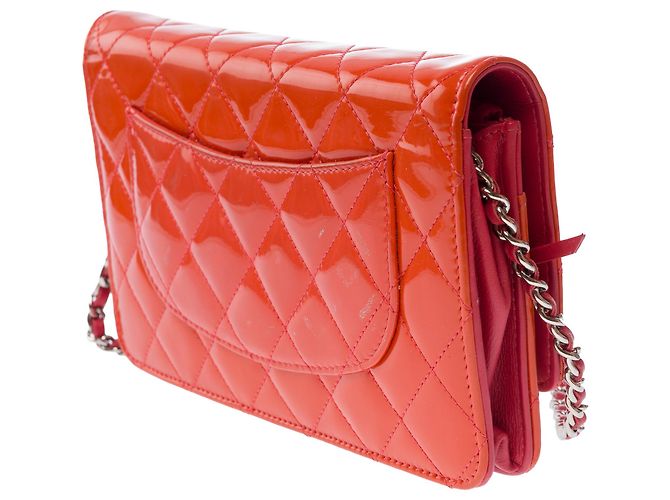 Borsa CHANEL Wallet on Chain in Pelle Arancione - 103541 - vista 5