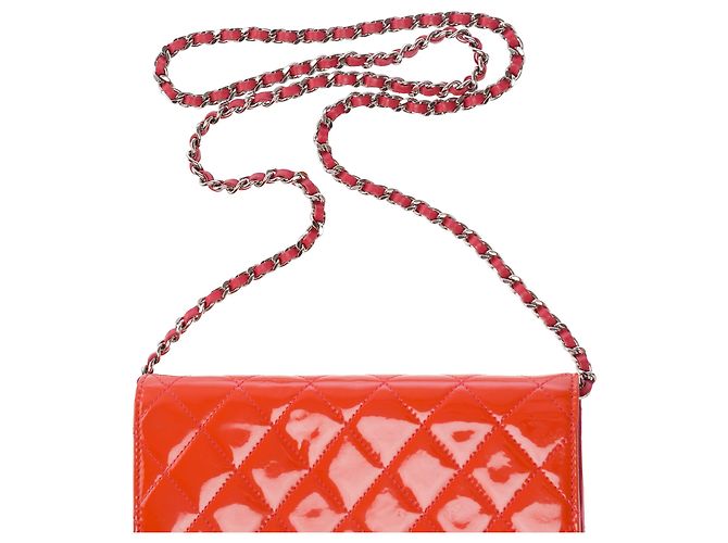 Borsa CHANEL Wallet on Chain in Pelle Arancione - 103541 - vista 8
