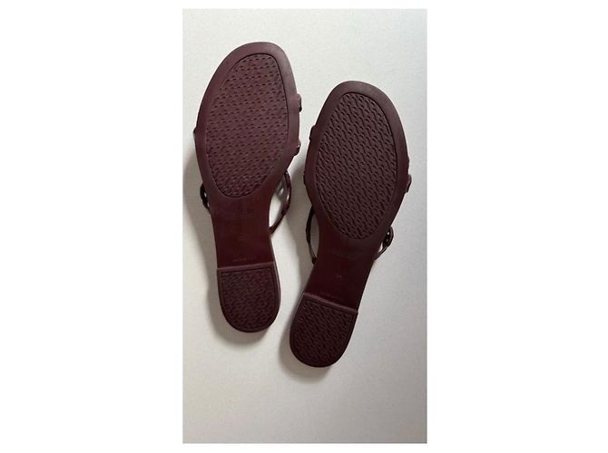 Hermès Rivage Mules de caucho burdeos - vista 2