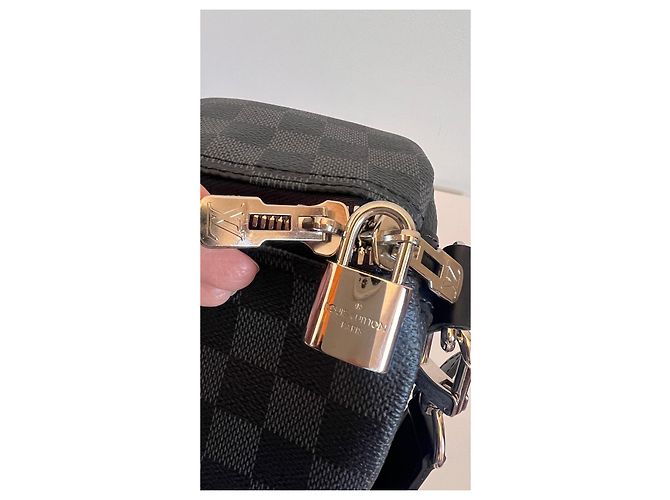 Louis Vuitton Keepall 55 Damier Graphite Nero - vista 7