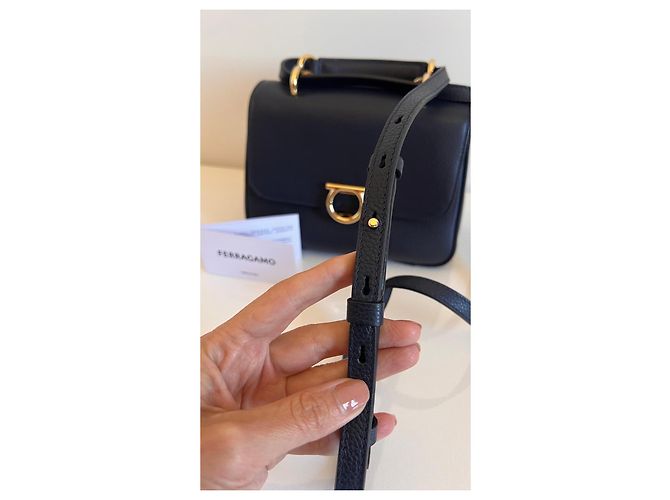 Salvatore Ferragamo Borsa a mano Gancini Blu scuro - vista 14