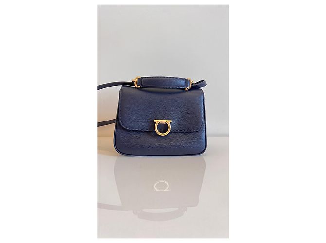 Salvatore Ferragamo Borsa a mano Gancini Blu scuro - vista 2
