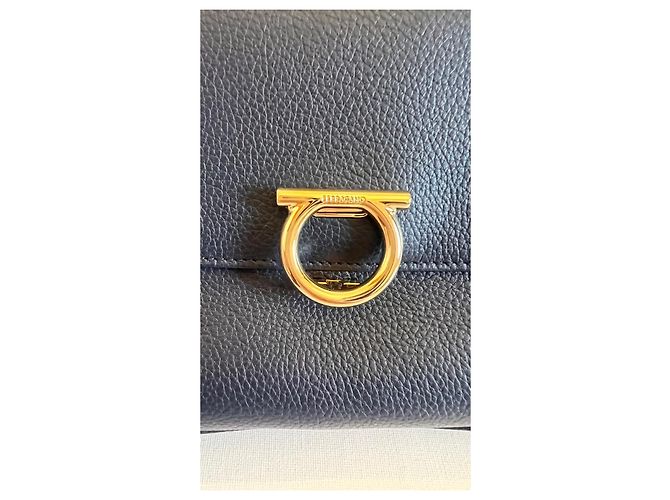 Salvatore Ferragamo Borsa a mano Gancini Blu scuro - vista 6