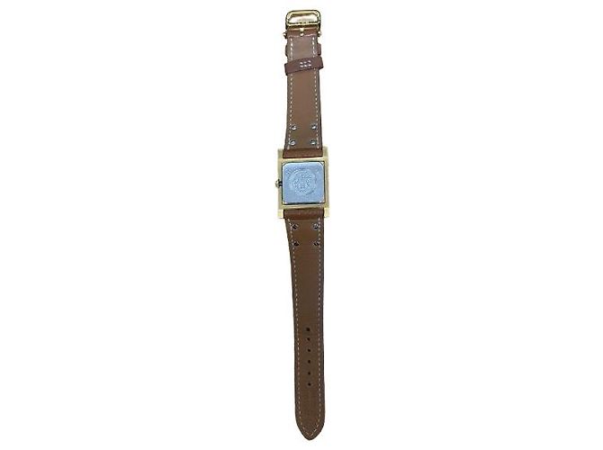 Médor Hermès Bracciale Medor in pelle marrone placcato oro Hermes - vista 4