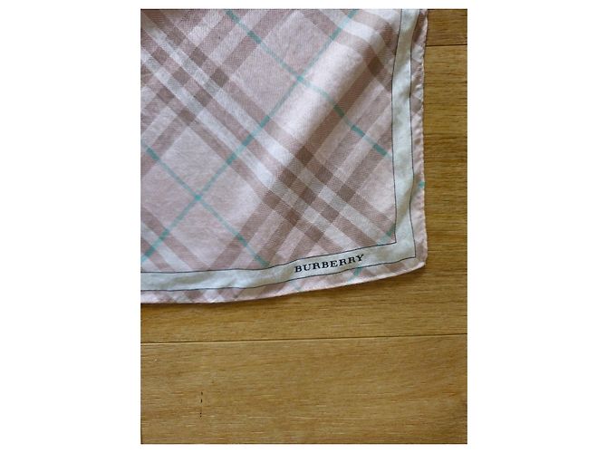Burberry Seidentuch mit Karomuster Pink Weiß Beige - Ansicht 3