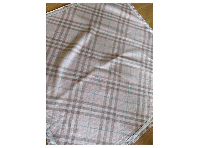 Burberry Seidentuch mit Karomuster Pink Weiß Beige - Ansicht 4