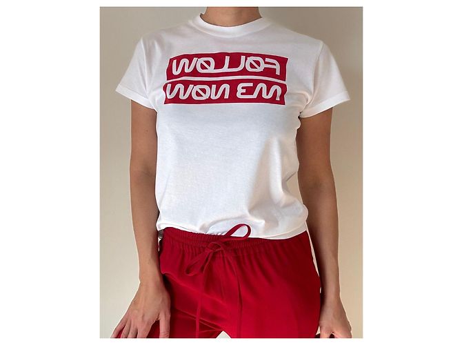 Red Valentino "Follow Me Now" T-Shirt Weiß Rot - Ansicht 2