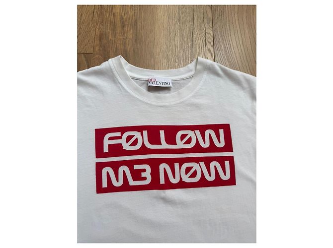 Red Valentino "Follow Me Now" T-Shirt Weiß Rot - Ansicht 3