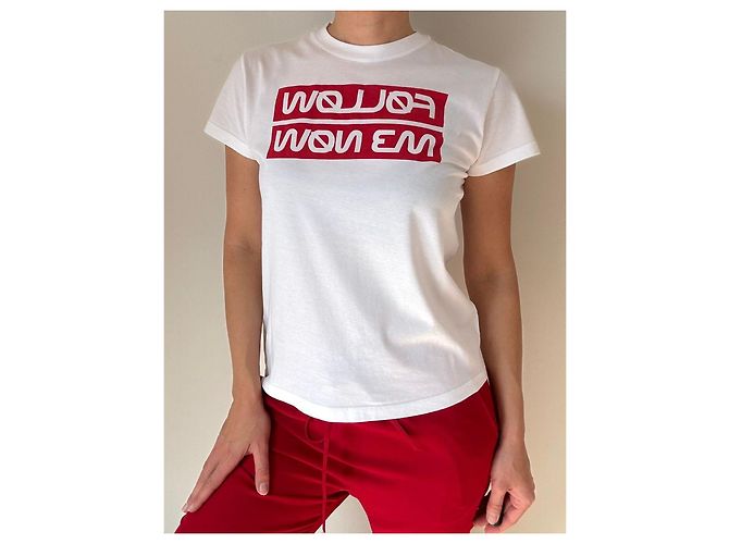 Red Valentino "Follow Me Now" T-Shirt Weiß Rot - Ansicht 4
