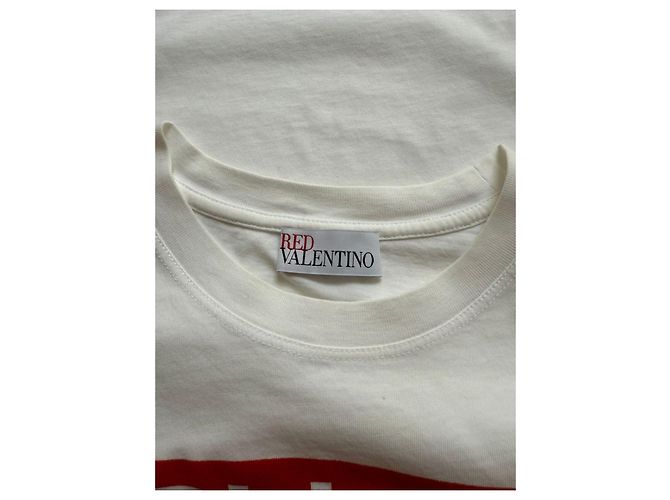 Red Valentino "Follow Me Now" T-Shirt Weiß Rot - Ansicht 7
