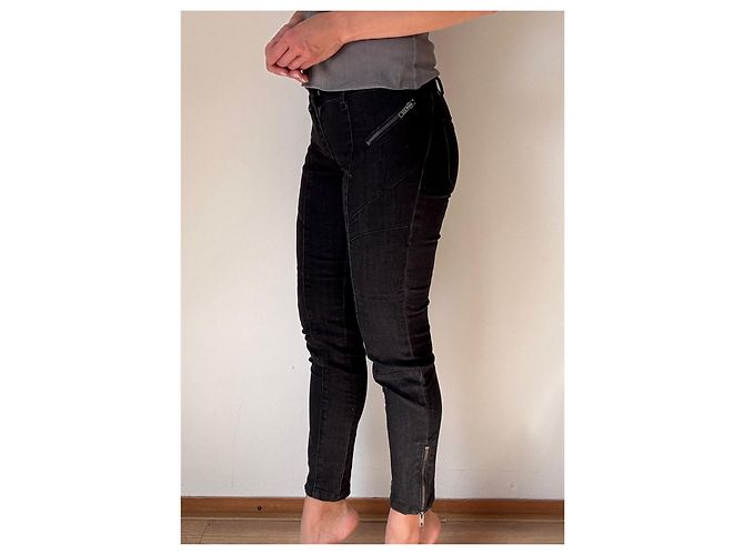 Autre Marque Pantalones biker Stefanel de denim negro - vista 12