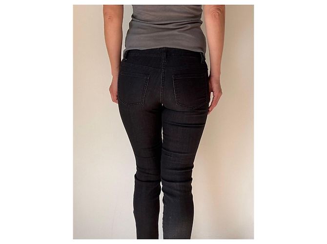 Autre Marque Pantalones biker Stefanel de denim negro - vista 13