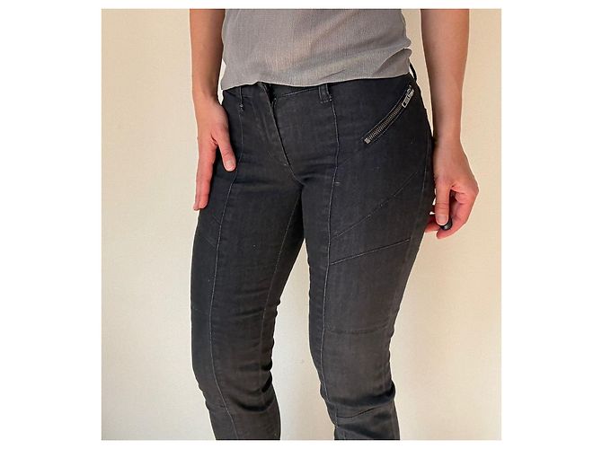 Autre Marque Pantalones biker Stefanel de denim negro - vista 14