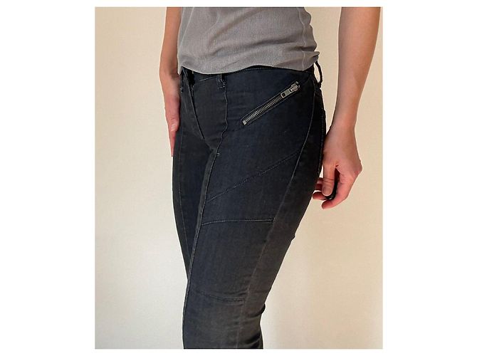 Autre Marque Pantalones biker Stefanel de denim negro - vista 15