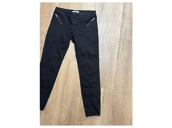 Autre Marque Pantalones biker Stefanel de denim negro - vista 4