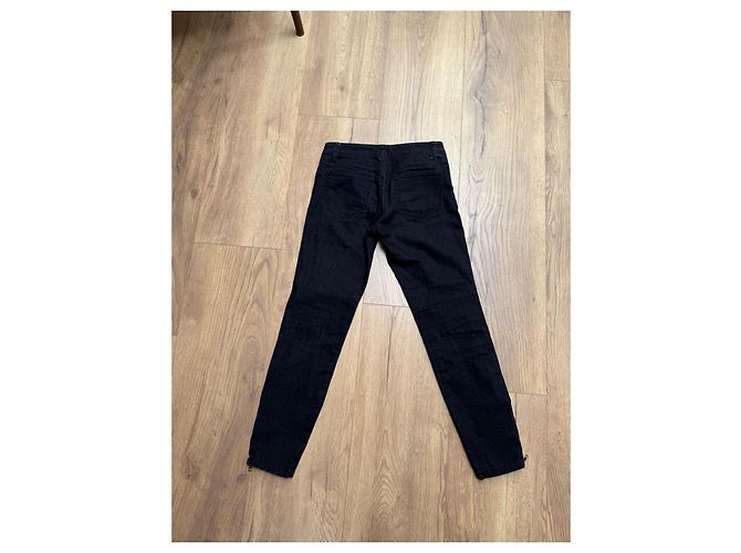 Autre Marque Pantalones biker Stefanel de denim negro - vista 8