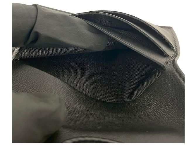 Cartera tríptico de piel de cordero Matelassé Coco Mark de Chanel Negro - vista 9