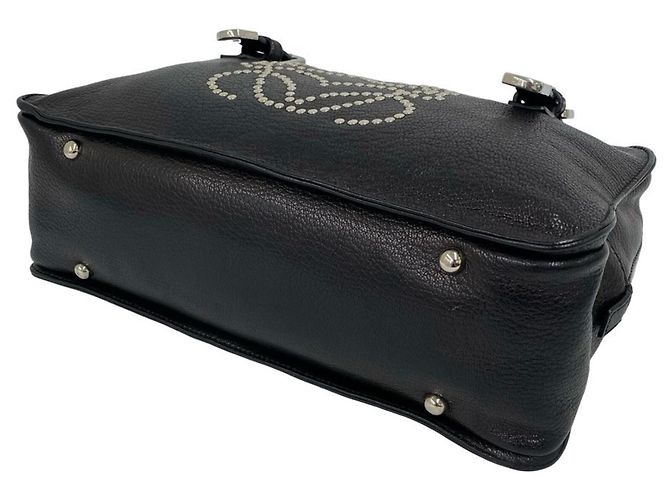 Loewe Anagram Logo Lederhandtasche mit Besatz Schwarz - Ansicht 8