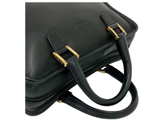 Loewe Vintage Amazona Handtasche aus schwarzem Leder - Ansicht 4