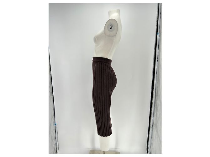 Falda midi de lana marrón Helmut Lang Castaño - vista 4