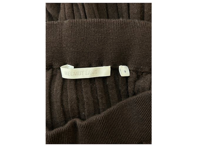 Falda midi de lana marrón Helmut Lang Castaño - vista 5