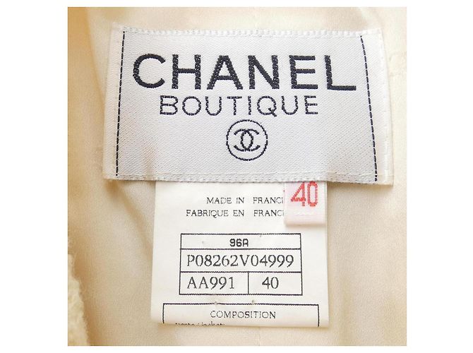 Chaqueta Chanel sin cuello Beige - vista 4