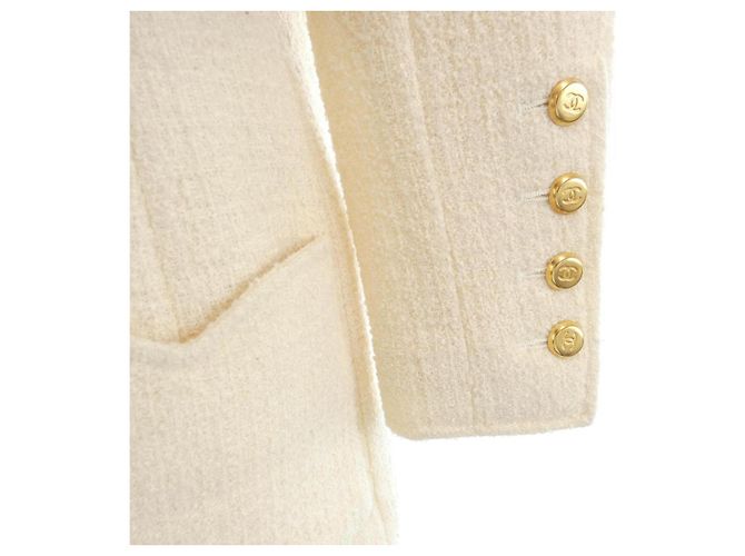 Chaqueta Chanel sin cuello Beige - vista 6