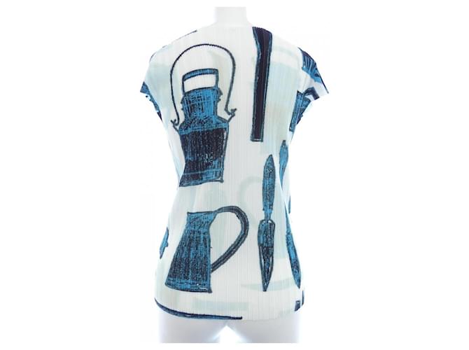 Autre Marque Top PLEATS PLEASE Blanco Azul - vista 2