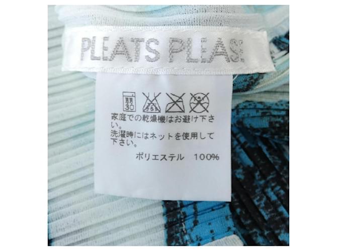 Autre Marque Top PLEATS PLEASE Blanco Azul - vista 3