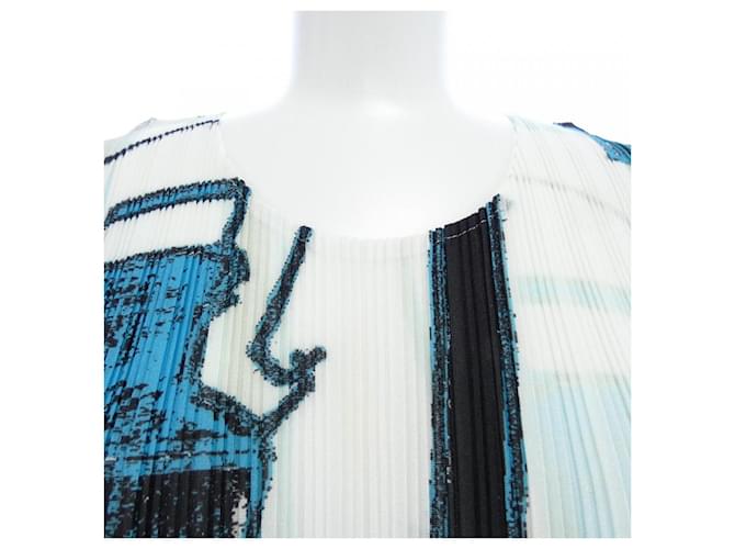 Autre Marque Top PLEATS PLEASE Blanco Azul - vista 4