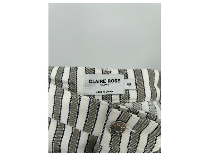 Claire Dévé Jean a rayas caqui y blanco - vista 3