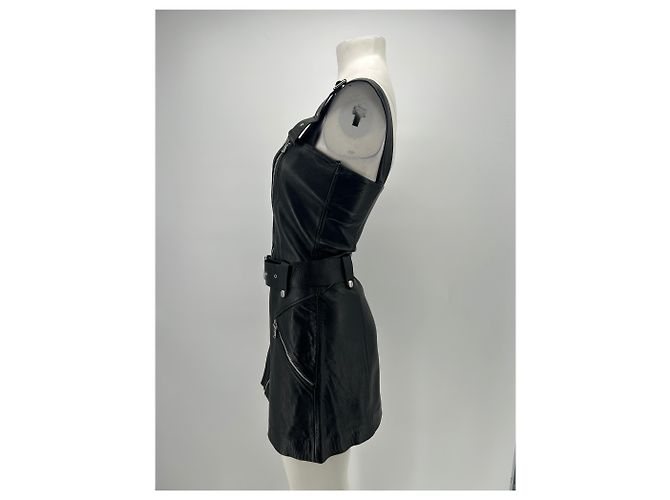 Zara Lederkleid schwarz midi - Ansicht 4