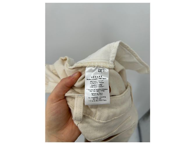 Jeans SéZane Beige in Cotone Taglia 38 - vista 4