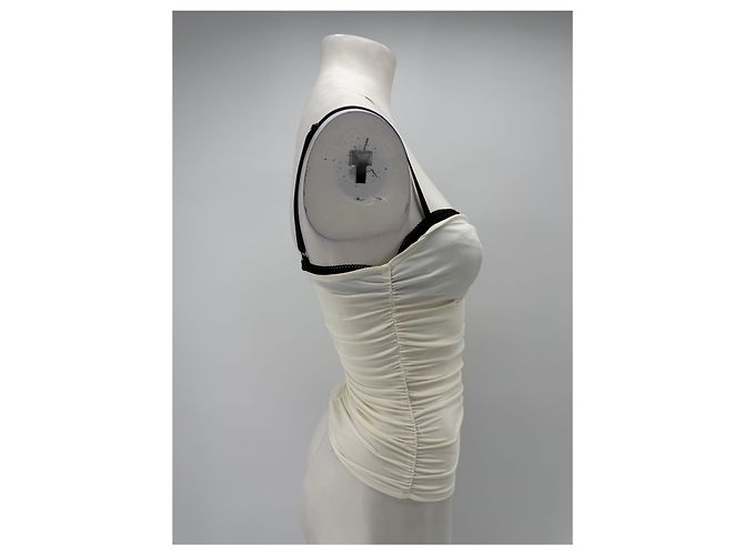 Autre Marque Regata branca drapeada Branco - vista 3