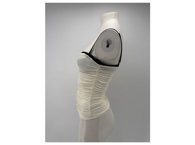 Autre Marque Regata branca drapeada Branco - vista 4