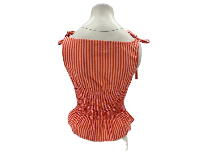 Autre Marque Top a rayas de algodón naranja THE POKE STORE - vista 2