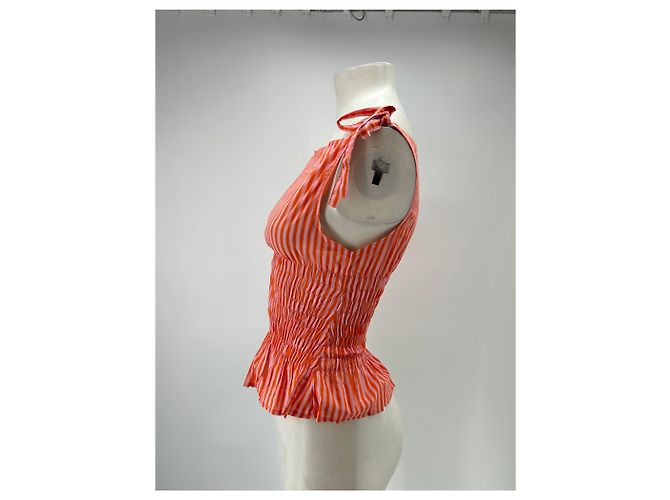 Autre Marque Top a rayas de algodón naranja THE POKE STORE - vista 4