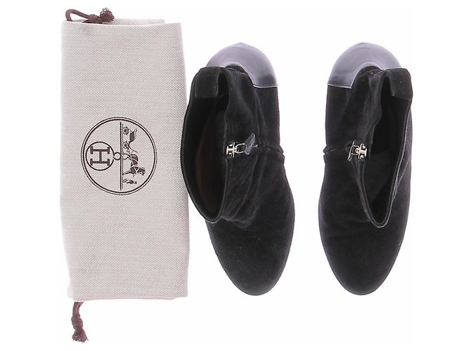 Hermès Botines negros de ante - vista 7