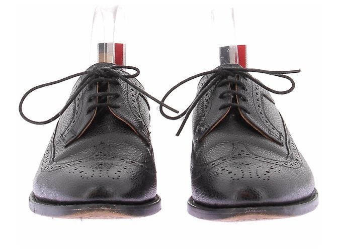 Thom Browne Derby nere in pelle Nero - vista 2