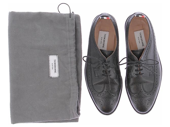Thom Browne Derby nere in pelle Nero - vista 7