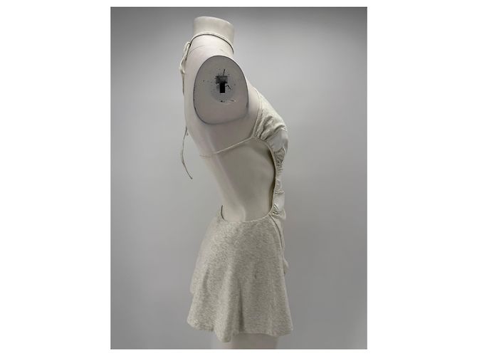 Autre Marque Vestido asimétrico de dos materiales Gris - view 3