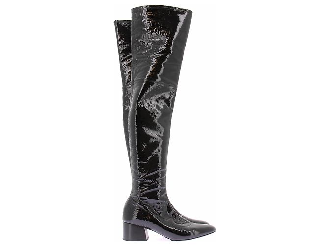 Khaite Botas altas negras en vinilo Negro - vista 4
