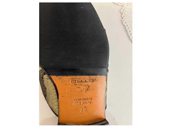Etro Mule ricamate Nero Rosa D'oro - vista 4