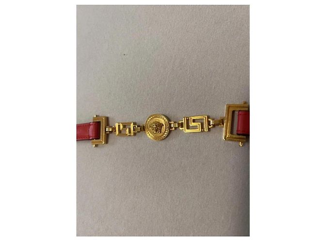 Versace Medusa Head Leather Belt Red - view 2