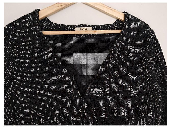 Ba&Sh schwarz-weißes Kleid mit abstraktem Muster - Ansicht 9