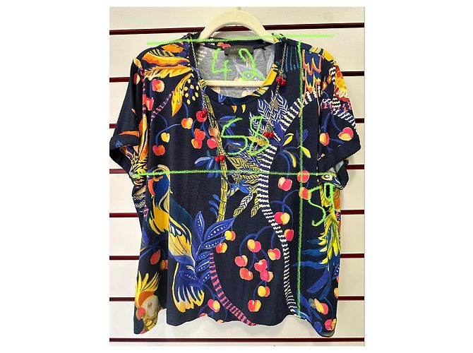 Elena Miró Completo Elena Mirò con Stampa Tropicale - Top e Pantaloni Multicolore Blu scuro - vista 11