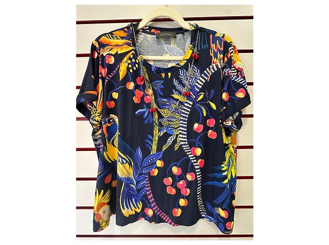 Elena Miró Completo Elena Mirò con Stampa Tropicale - Top e Pantaloni Multicolore Blu scuro - vista 2