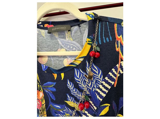 Elena Miró Completo Elena Mirò con Stampa Tropicale - Top e Pantaloni Multicolore Blu scuro - vista 3